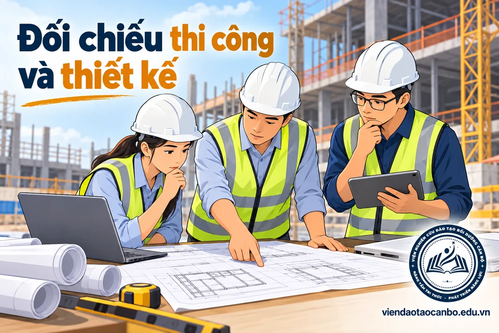 Đối chiếu thi công và thiết kế