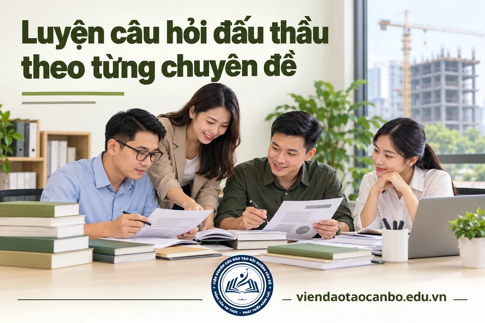 Câu hỏi trắc nghiệm đấu thầu có đáp án: bộ luyện tập theo nội dung thi chứng chỉ nghiệp vụ (Viện biên soạn)