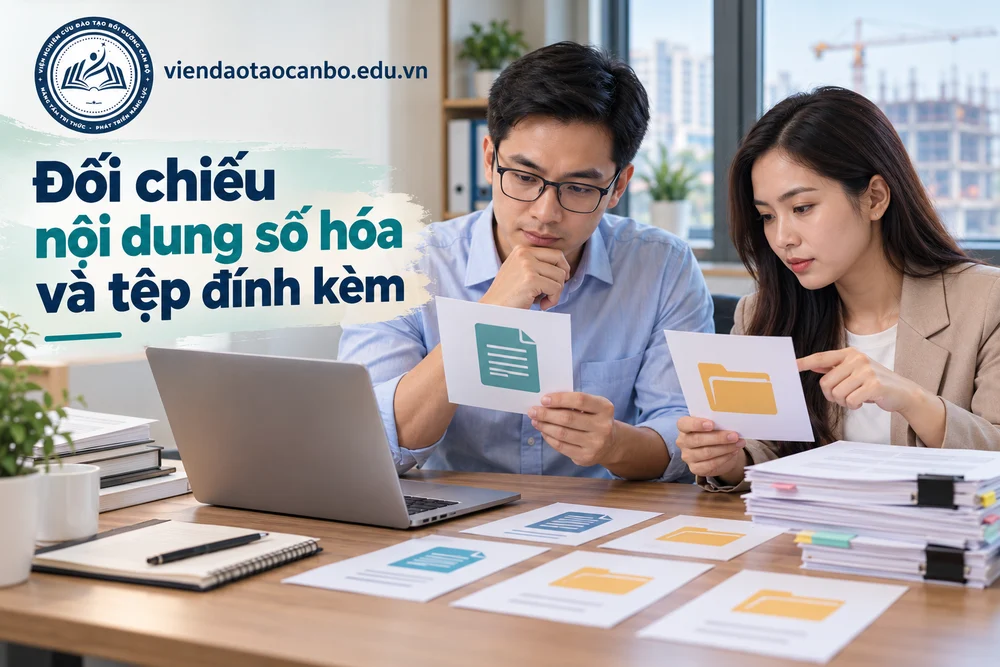 Đối chiếu nội dung số hóa và tệp đính kèm