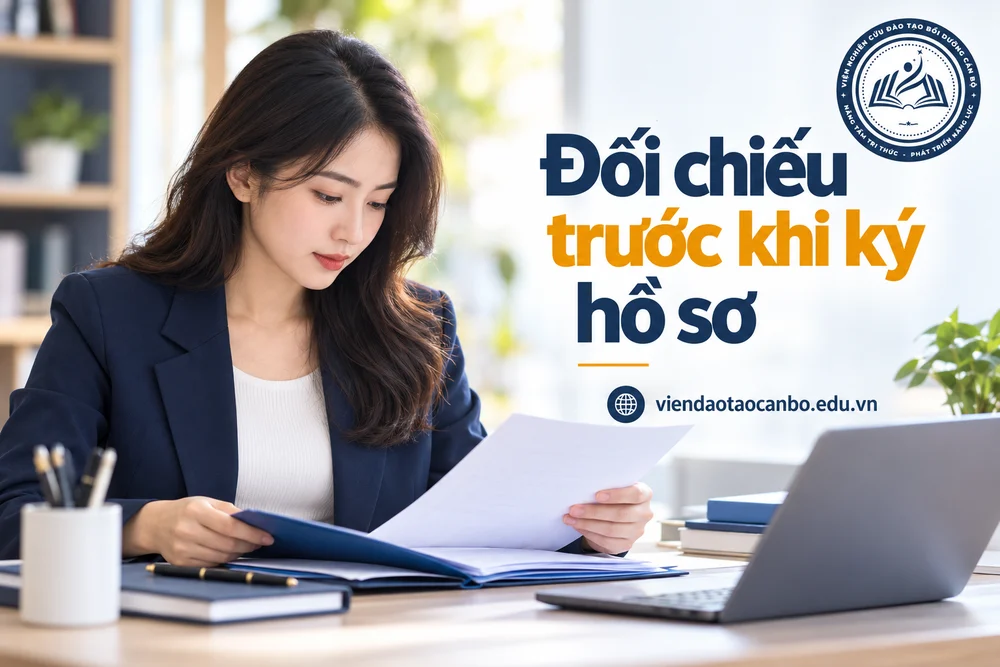 Đối chiếu trước khi ký hồ sơ