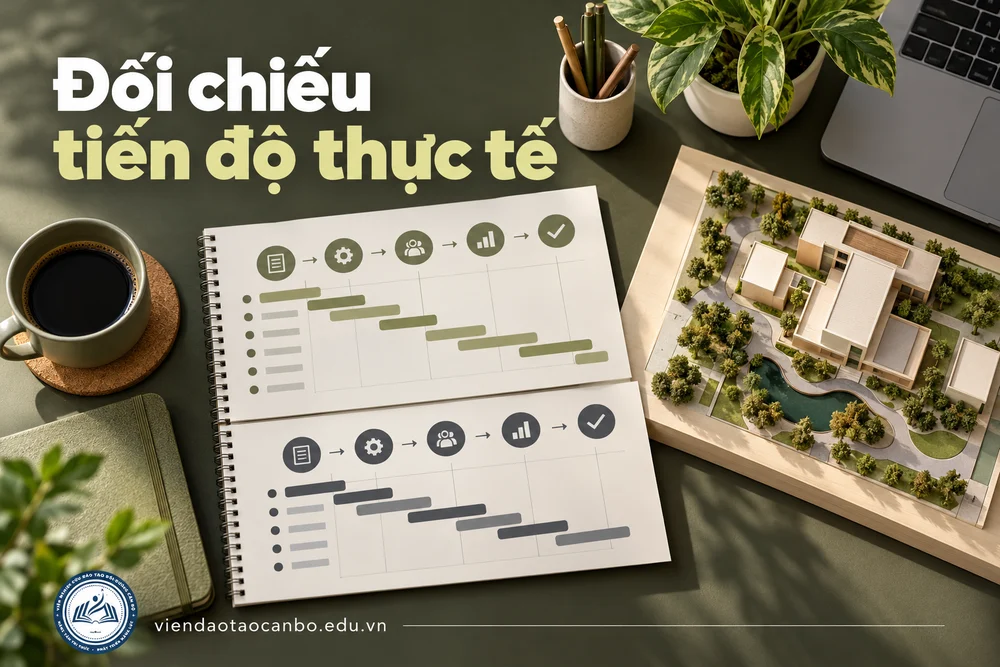 Đối chiếu tiến độ thực tế