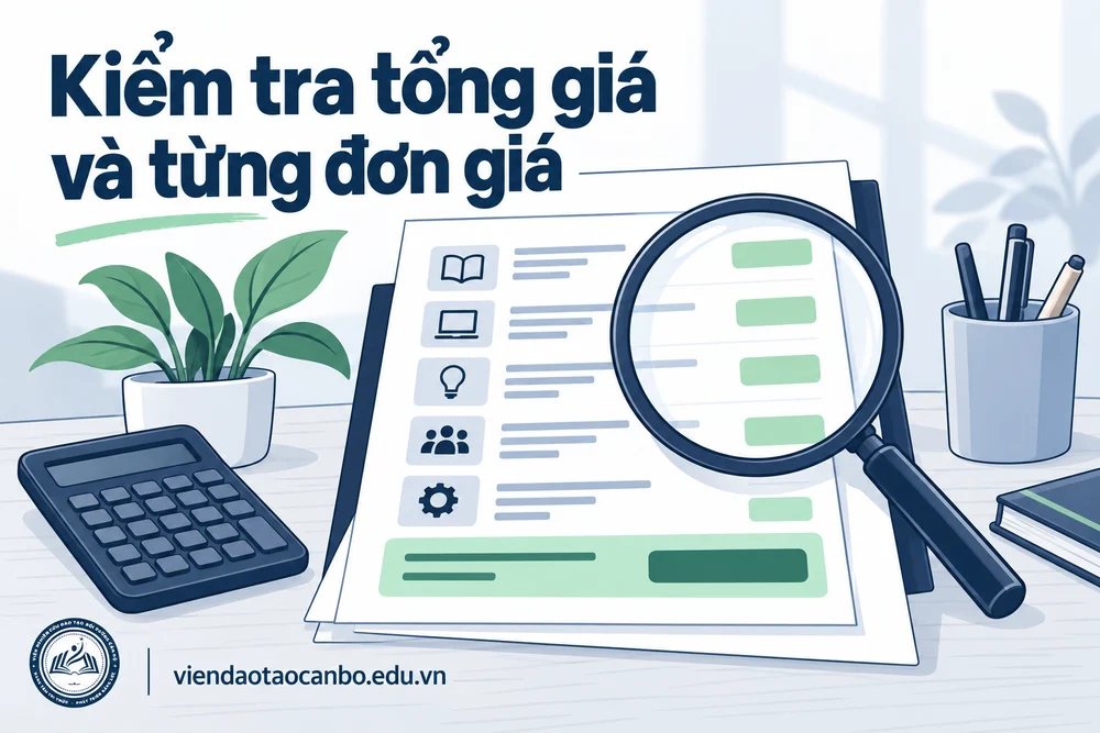 Kiểm tra tổng giá và từng đơn giá