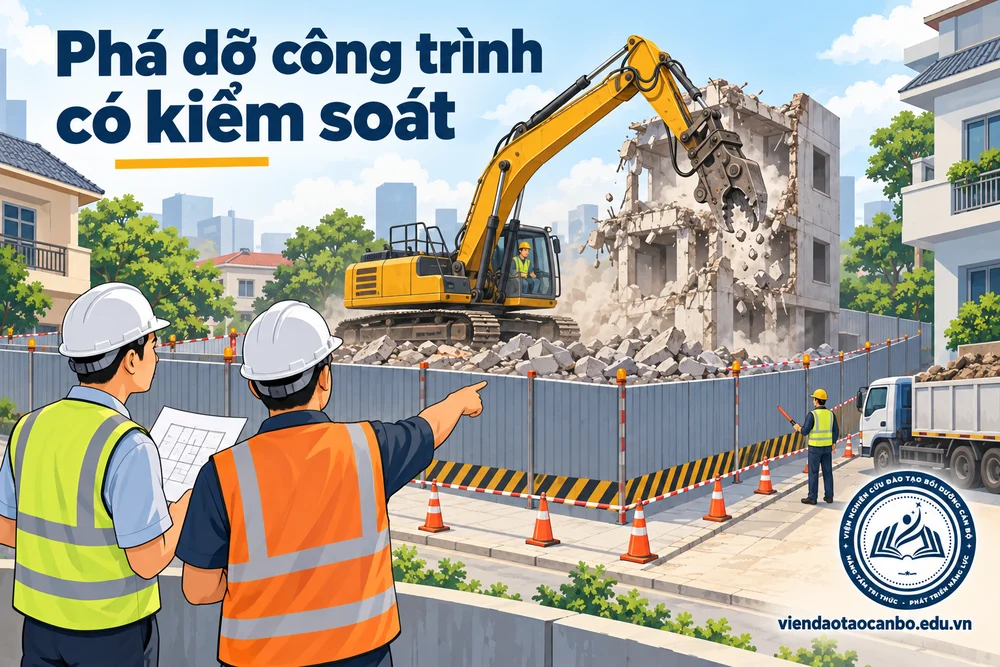 Phá dỡ công trình xây dựng: trường hợp, trình tự, an toàn theo Luật Xây dựng 135/2025 và Nghị định 207