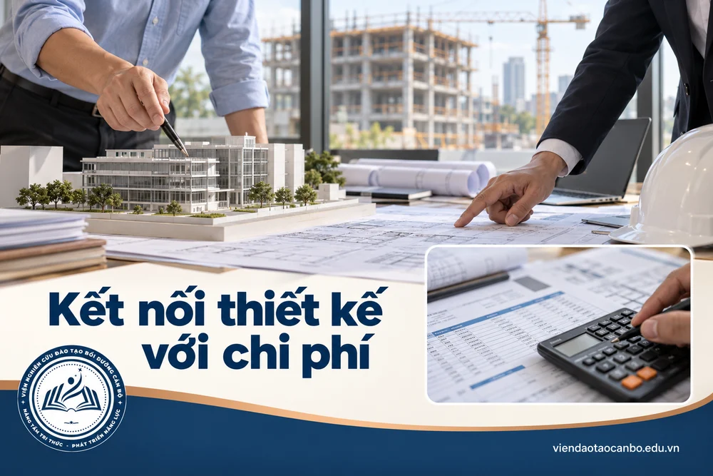 Kết nối thiết kế với chi phí trong các bước thiết kế xây dựng theo Luật 2025: thiết kế cơ sở, FEED, kỹ thuật, bản vẽ thi công và hồ sơ thiết kế