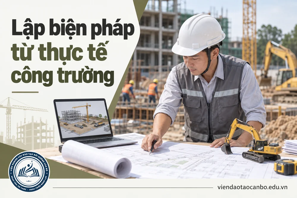 Lập biện pháp từ thực tế công trường trong biện pháp thi công: ai lập, ai ký, ai phê duyệt, nội dung trong hồ sơ dự thầu và khi thi công