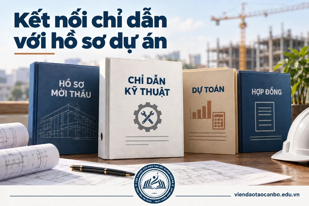Kết nối chỉ dẫn với hồ sơ dự án trong chỉ dẫn kỹ thuật là gì: khi nào phải lập riêng, ai lập, ai phê duyệt, dùng trong thi công và nghiệm thu