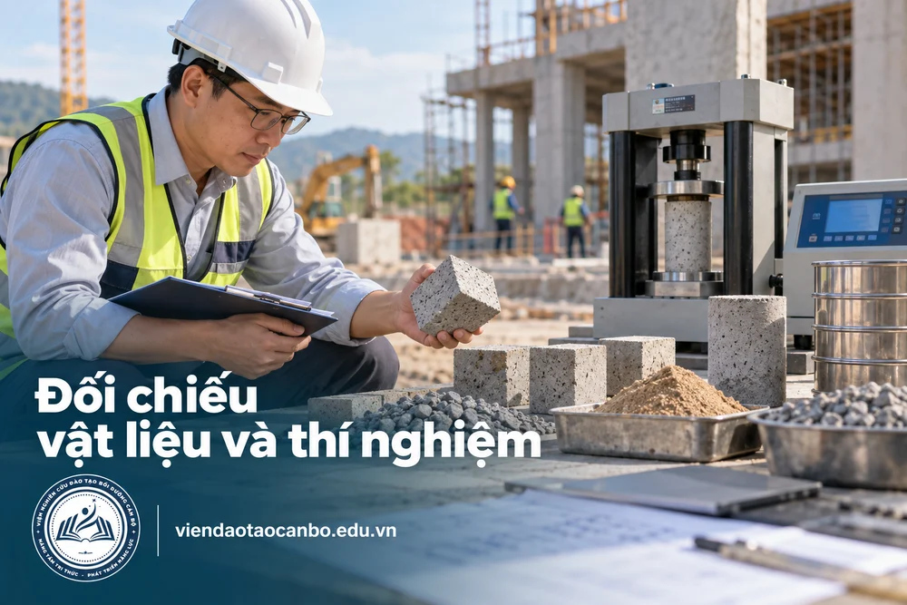 Đối chiếu vật liệu và thí nghiệm trong chỉ dẫn kỹ thuật là gì: khi nào phải lập riêng, ai lập, ai phê duyệt, dùng trong thi công và nghiệm thu