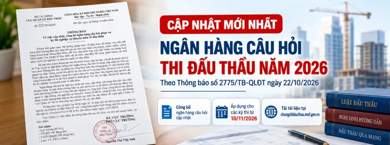 Cập nhật ngân hàng câu hỏi thi đấu thầu 2026